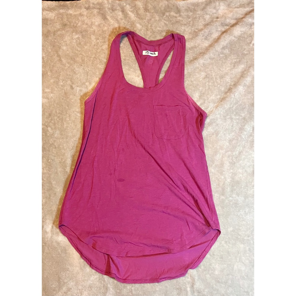 Lululemon Hot Pink Racerback Tank Top Pocket Athletic‎ Workout Gym Size S